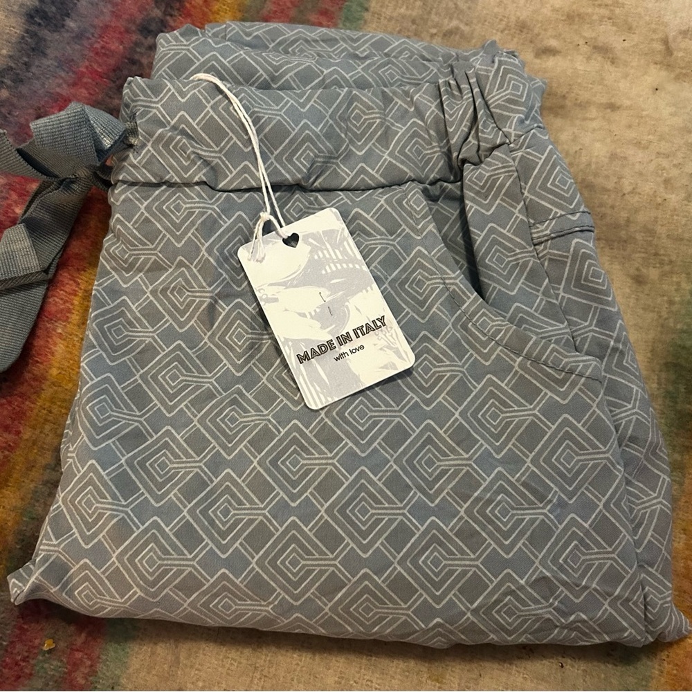 NWT Venti6 Gray/Blue Patterned Joggers Stretchy Made in Italy OS - Picture 8 of 9